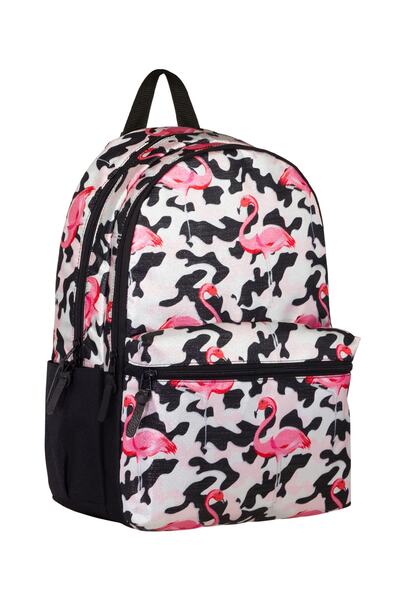 Kadın Beyaz Flamingo Simli Sırt Çantası 155