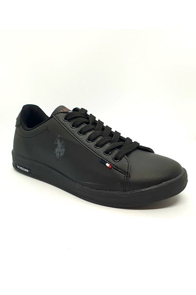 U.S. Polo Assn. Unisex Black Lace-up Sneaker Shoes