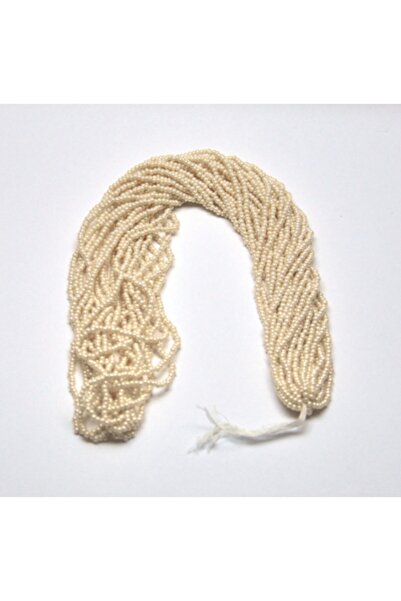 Bi hızlı خرز رمل زجاجي - خرز تشيكوسلوفاكيا - كريمي - 2 مم