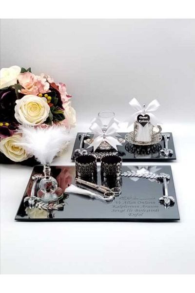AŞİR Enfal Suresi 63.verse Written Promise Ring Engagement Tray