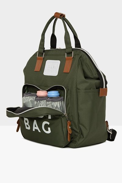 Bagmori Khaki Baby Bag Printed Pocket Mother Baby Care Backpack M000005163