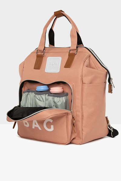 Bagmori Powder Baby Bag Printed Pocket Mother Baby Care Backpack M000005163