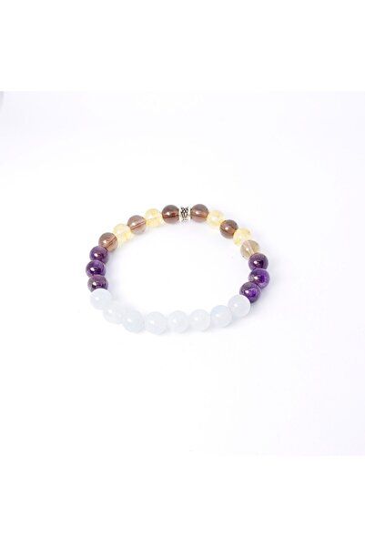 TAŞ RÜYASI 8 Mm Aquamarine Amethyst Smoke Quartz Citrine Bracelet