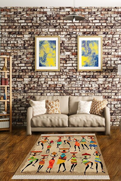 on the clouds Afrika Desenli Afrikalı Kadın Dijital Baskı Yıkanabilir Modern ...