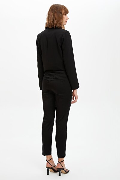 DeFacto Γυναικείο μαύρο παντελόνι Valentina Cigarette J8743AZ20AU