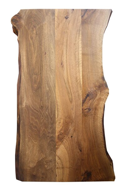 SZN Wood Kütük Masa Ceviz Geniş Ekli 2 Kenar Sulama -- W01-dark Oak 140x 75 X 4,5 Cm