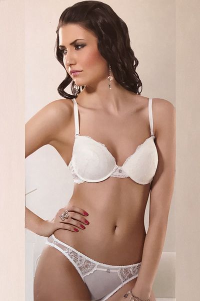 Belladonna Women's White Lace Unpadded Bra Panty Set