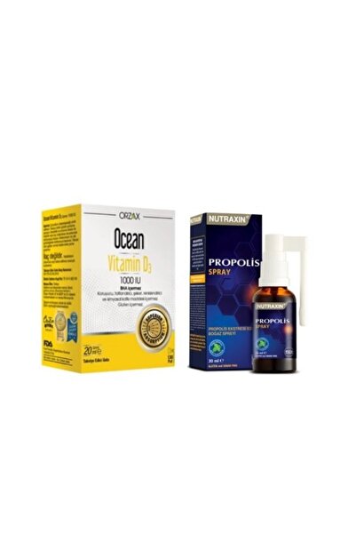 Ocean D3 Vitamini - Ocean Vitamin D3 1000 Iu Sprey 20ml + Nutraxin Propolis Boğaz Spreyi 30ml
