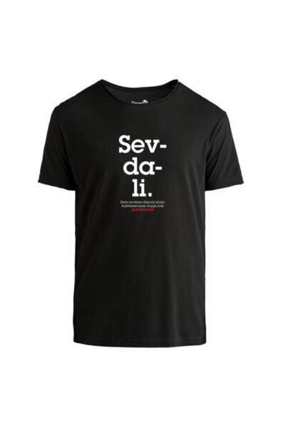 yerumoni Siyah Sevdali Baskılı Tshirt