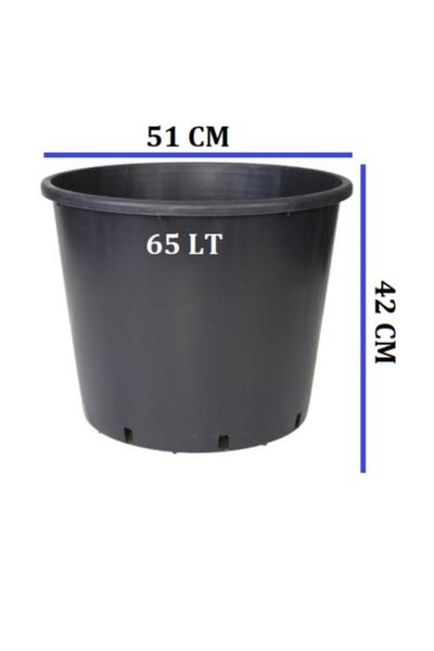Ekodoğa Üretim Saksısı 5 Adet 51x42 Cm 65 Lt Plastik Saksı Siyah Üretim Saksı...
