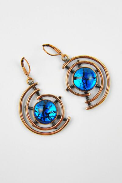 CAMZADE Özel Tasarım Gemici Model Cam Küpe