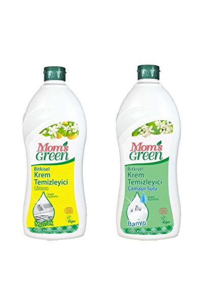 Mom's Green 2'li Set Bitkisel Krem Temizleyici Mutfak - Limon - Krem Temizley...