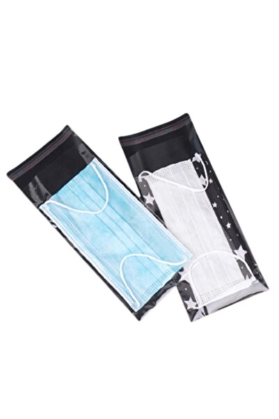 RoseRoi 50 Adet Cerrahi Maske Koruma Poşeti Şeffaf Bantlı Kendinden Yapışkanlı Jelatin Poşet 12 X 30 Cm