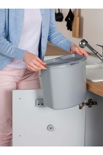 Grow Gray In-Cabinet Bio Trash Can, Stylish and Practical Cleaning Solution