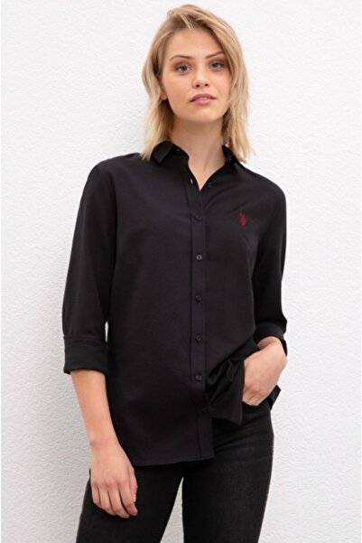 U.S. Polo Assn. Kadın Siyah Gömlek