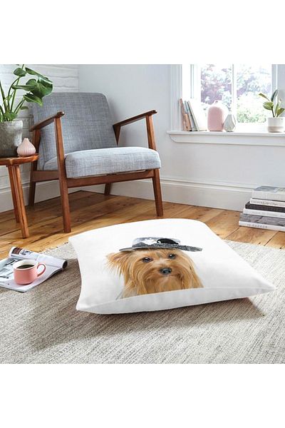 Realhomes Pernă de podea cu animale moderne, cu model de câine, imprimată digital (1000 gr umplută în interior)