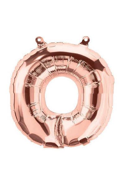Deniz Party Store Rose Gold Foil Balloon 36- 40 cm (O) Letter / (0) Zero Number as Used