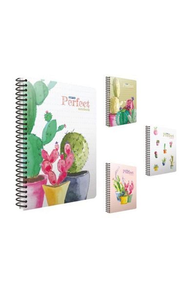 Gıpta Cactus Patterned Notebook 80 Sheets Checkered 19*26