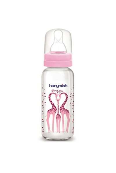 Hanymish Pembe Hanymısh Yuvarlak Silikon Uçlu Cam Biberon 240ml