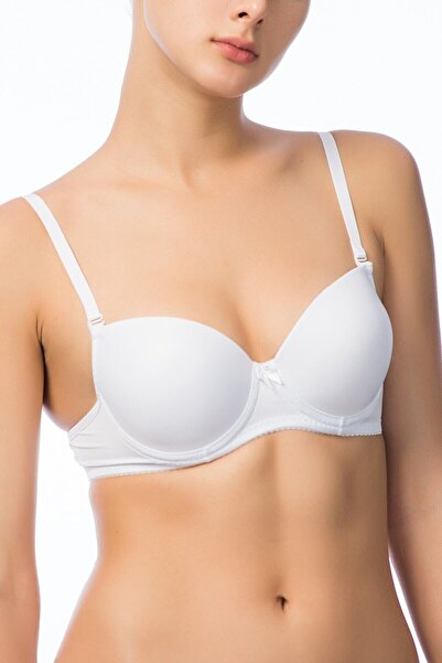 NBB Kadın Beyaz Rengi Mikro Kaplı Destekli Sütyen Yeni Sezon