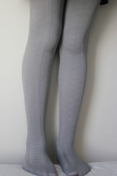 VEMMA Smoked Gray Color Diamond Patterned Knitwear Patterned Children's Pantyhose