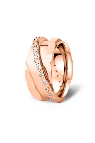 Silver Self Gümüş Alyans Rose Lazer Es