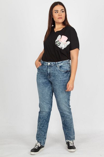 Şans Plus Size Jeans - Navy blue - Straight