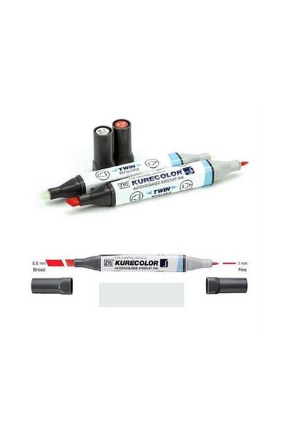 Zig Kurecolor Twin S Graphic Drawing Pen 840 Green Gray 1
