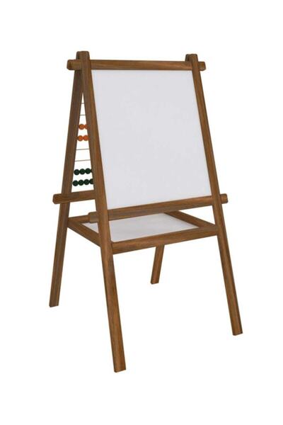 Panda 50x55 Cm Çatı Tipi 100 Boncuklu Sepetli Yazı Tahtası Abaküslü Ahşap Ayaklı Yazı Tahtaları