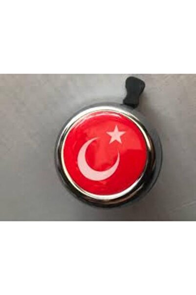 Bianchi Orjinal Gümüş Türk Bayrağı Baskılı Çelik Metal Zil