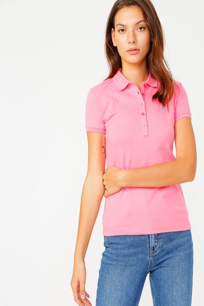 U.S. Polo Assn. Ροζ Γυναικείο T-Shirt