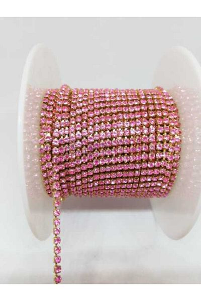 yiğit aksesuar Light Pink Ss 8 2 mm Crystal Tight Strip 10 Meters