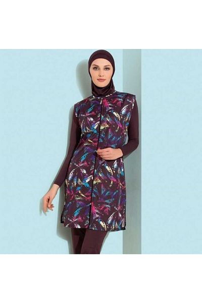 LADYTES Women's Plum Vest Hijab Swimsuit Gkn790