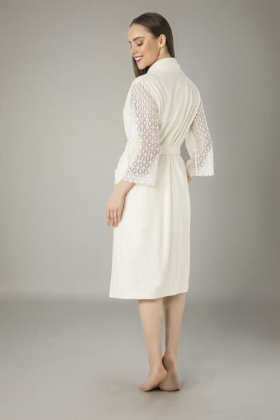 Nuşa Γυναικείο μπουρνούζι Şalyaka Lace Bambo Cotton