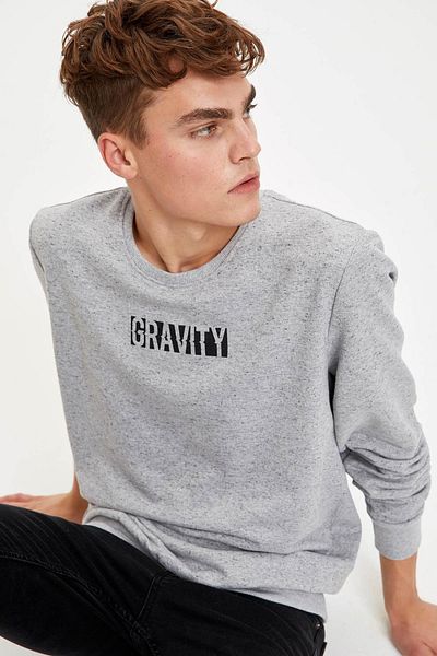 DeFacto Φούτερ με λαιμόκοψη με κανονική εφαρμογή Gravity Printed