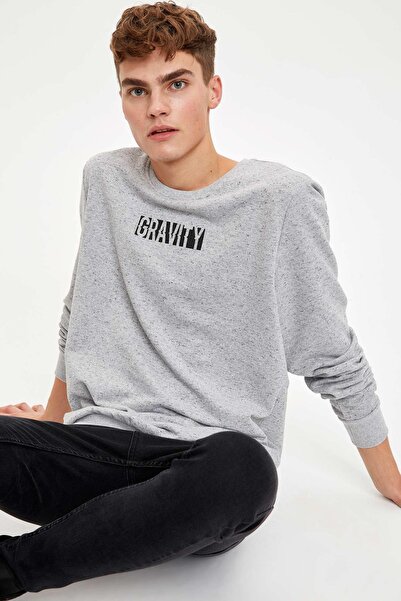 DeFacto Φούτερ με λαιμόκοψη με κανονική εφαρμογή Gravity Printed