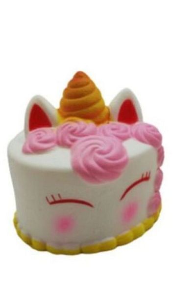 LAZIMBANA Colorful Squishy Cake Toy with Unicorn Pattern - Slow Rising, 11 cm