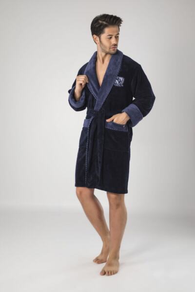 Nuşa Чоловічий темно-синій бамбуковий халат