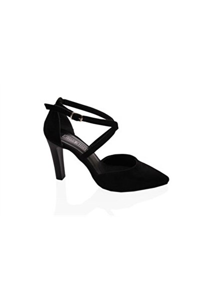 KARVENSHOES حزام متقاطع من جلد الغزال الأسود مفتوح الجوانب Stietto 141