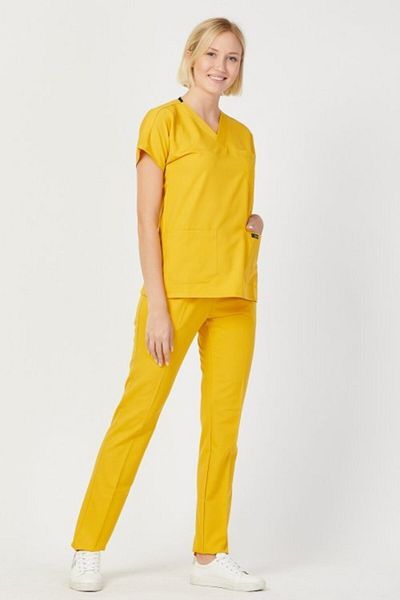 Owlet Medikal Costum de uniformă galben Lycra Scrubs