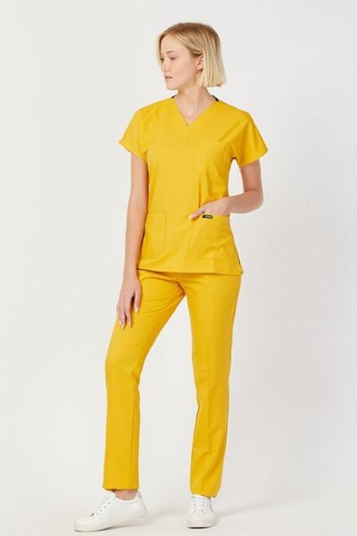 Owlet Medikal Costum de uniformă galben Lycra Scrubs