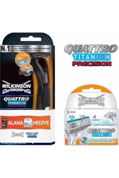 Wilkinson Sword ماكينة كواترو تيتانيوم تعمل بالبطارية + 2 شفرة احتياطية