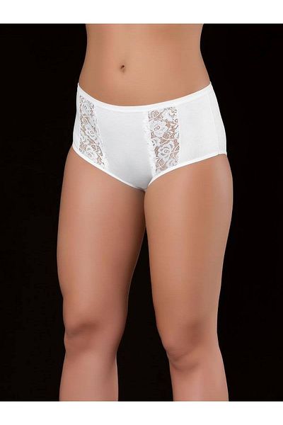 İki Yıldız Chiloți de damă alb din Lycra Tasty față cu talie înaltă 6 buc 1800