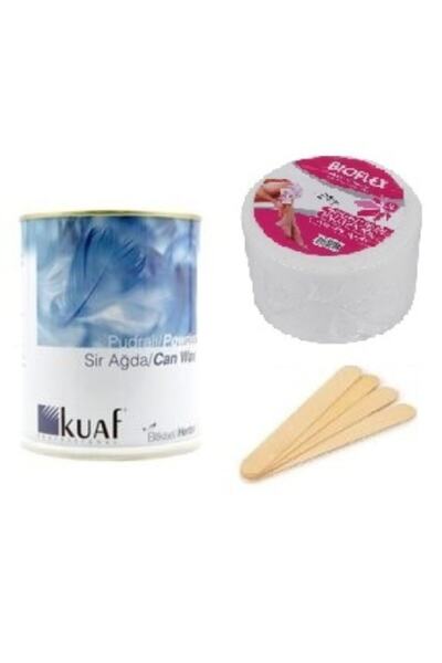 Kuaf Pudralı Konserve Ağda Ve Kaşığı Ile Bezi Set