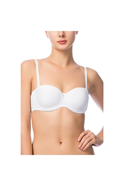 NBB Γυναικείο Pemilo da 3510 Λευκό σουτιέν χωρίς στράπλες χωρίς επένδυση από μικροΐνες