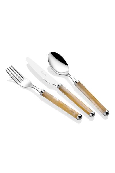 RİVADOSSİ SANDRO Krem Saplı 75 Parça Çatal Bıçak Kaşık Seti