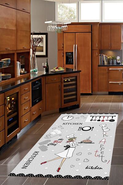 on the clouds Bon Apetit Dijital Baskılı Kaymaz Taban Yıkanabilir Leke Tutmaz...