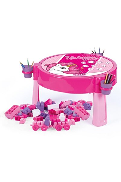 DOLU OYUNCAK 2572 Unıcorn 100 Pcs Bloklu Aktıvıte Masası Montaj