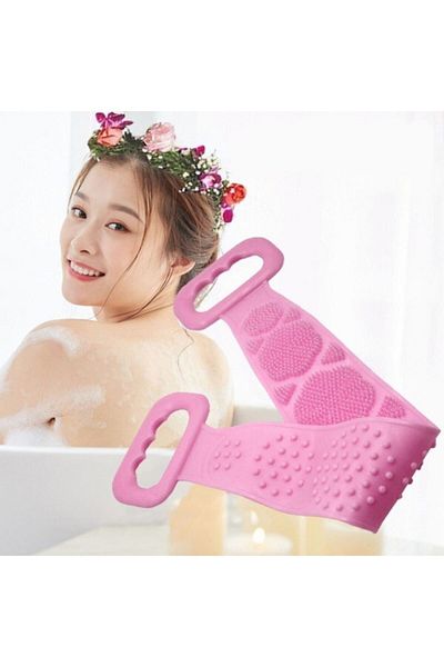 GoodSell Bathroom Shower Back Scrub Double Sided Silicone Shower Washcloth Brush 60 cm