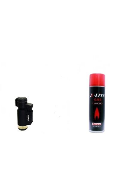 X-Lite Siyah 1300 Derece Otomatik Pürmüz Turbo Çakmak ve 250 ml Gaz